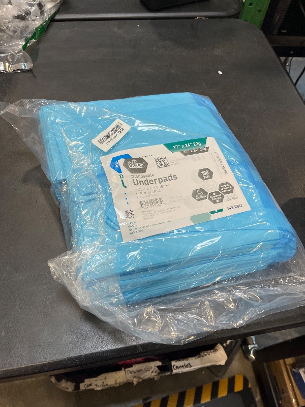 View 2 of MED PRIDE Disposable Underpads 17" x 24", 100 Count