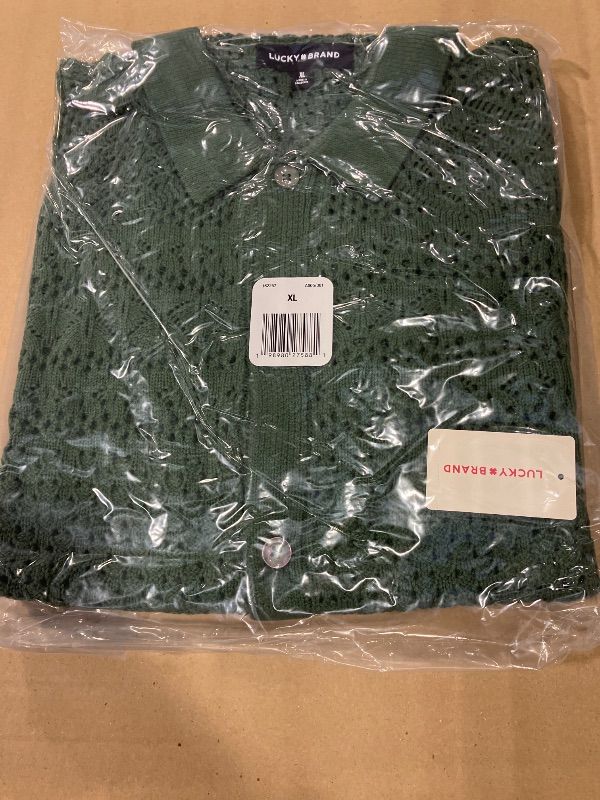 View 2 of Lucky Brand Granny Square Button Down Sweater size x large 