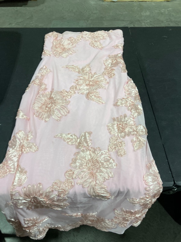 View 2 of Ammiko Strapless Floral Mesh Midi Dress size m 
