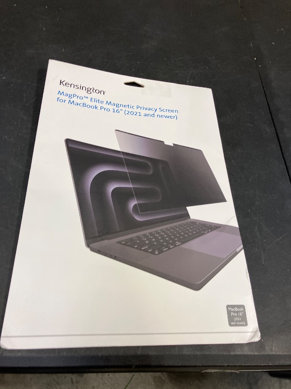 View 2 of Kensington MP16 Magnetic MacBook Pro Privacy Screen for 16 inch MacBook Pro (2021-2024, M1, M2, M3, M4, Pro, Max), Removable Laptop Privacy Screen, Anti Glare Blue Light MacBook Mac Screen Protector