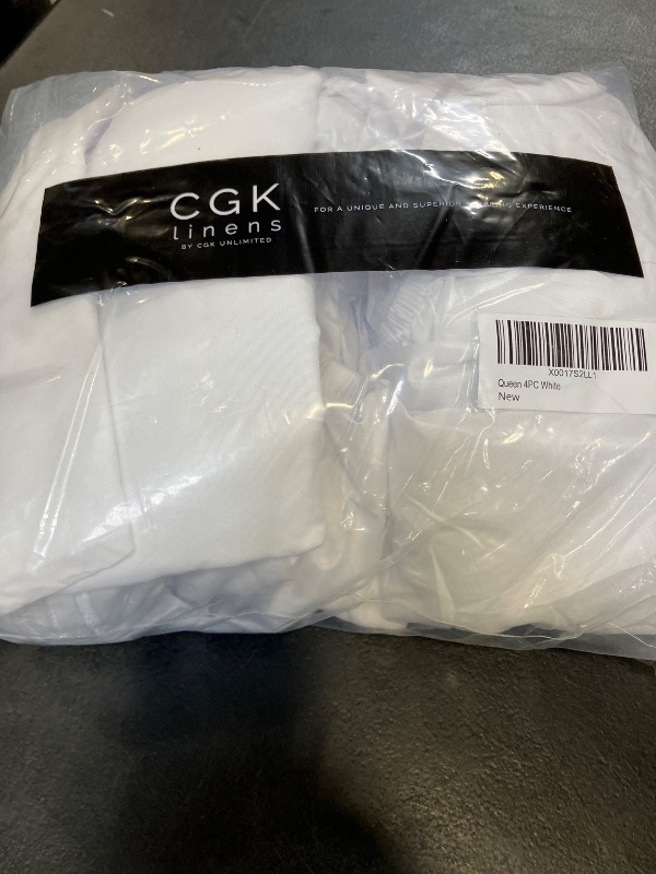View 2 of CGK Unlimited Queen 4 Piece Sheet Set - White