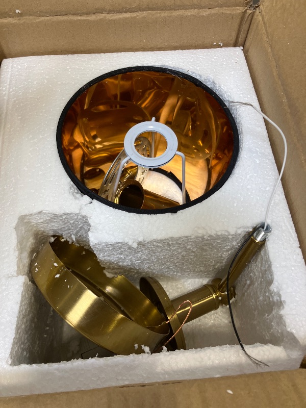 View 3 of BAODEN Modern Industrial Wall Sconce - Brass/Black Linen Shade