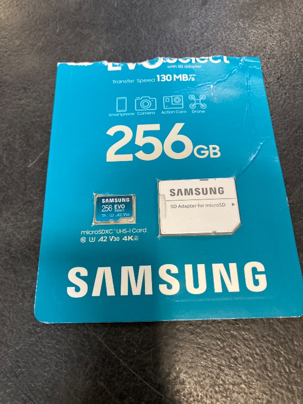 View 3 of SAMSUNG EVO Select Micro SD-Memory-Card + Adapter, 256GB microSDXC 130MB/s Full HD & 4K UHD, UHS-I, U3, A2, V30, Expanded Storage for Android Smartphones, Tablets, Nintendo-Switch (MB-ME256KA/AM)