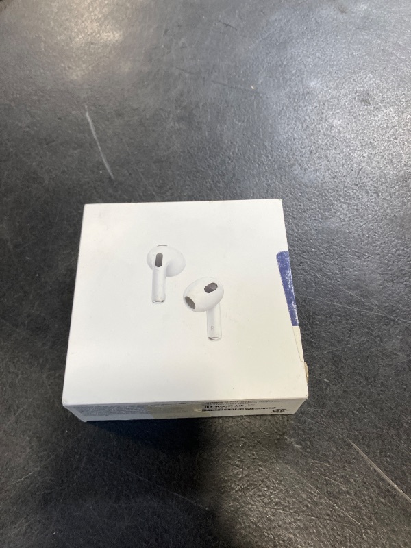 View 2 of Apple AirPods (3rd Generation) Wireless Earbuds with MagSafe Charging Case. Spatial Audio, Sweat and Water Resistant, Up to 30 Hours of Battery Life. Bluetooth Headphones for iPhone