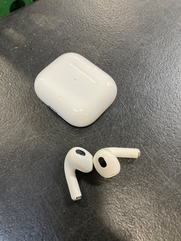 View 4 of Apple AirPods (3rd Generation) Wireless Earbuds with MagSafe Charging Case. Spatial Audio, Sweat and Water Resistant, Up to 30 Hours of Battery Life. Bluetooth Headphones for iPhone