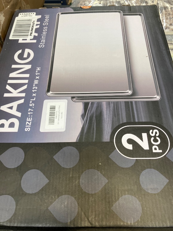 View 2 of GIUOIDUO Baking Sheet Pan Set - 18 x 13 Inch Stainless Steel