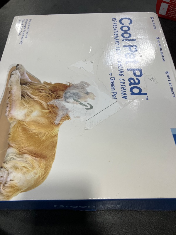 View 2 of The Green Pet Shop Cool Pet Pad - Large, Iced Latte - Self-Cooling, Pressure Activated Mat for Dogs & Cats from 46-80 lbs - Non-Toxic Gel, No Water Needed