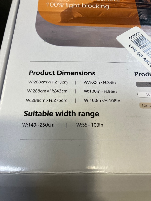 View 3 of JILRON No-Drill Divider for Room Separation Set: Includes 106" W x 96" L Grey Curtain & Adjustable Pole Brackets (35-100" W x 43-120" H Adjustable Range)