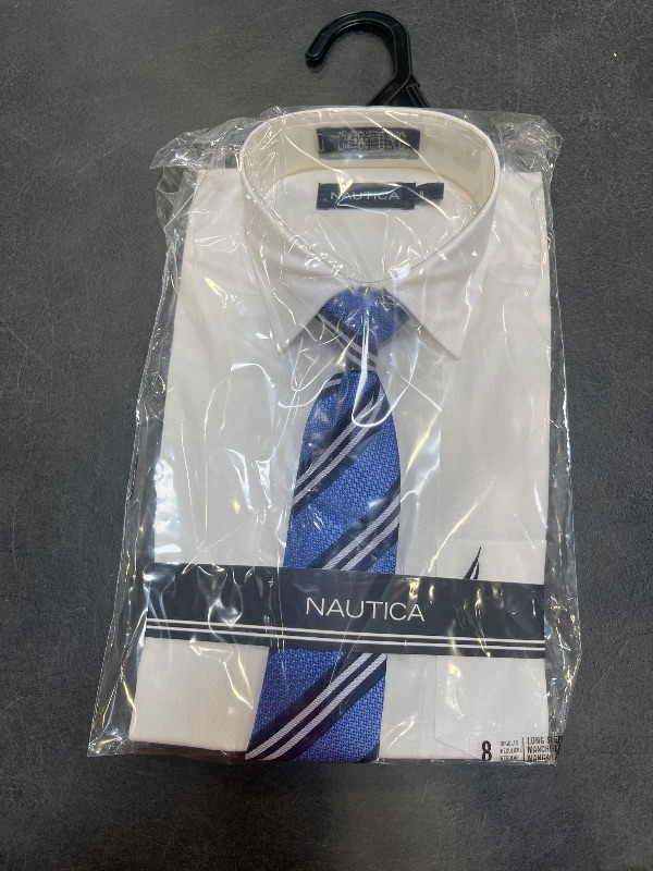 Photo 1 of Nautica Boys' Basic Broadcloth Shirt Tie Set WHITE 8