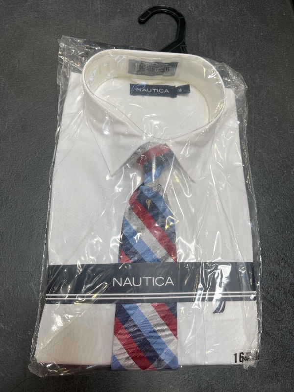 Photo 1 of Nautica Boys' Basic Broadcloth Shirt Tie Set WHITE 16