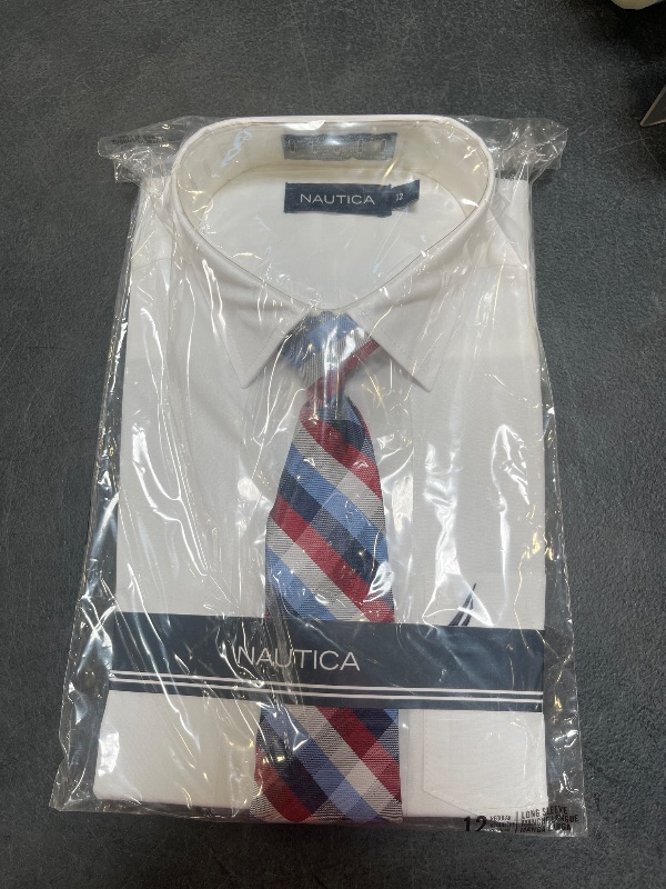 Photo 1 of Nautica Boys' Basic Broadcloth Shirt Tie Set WHITE 12