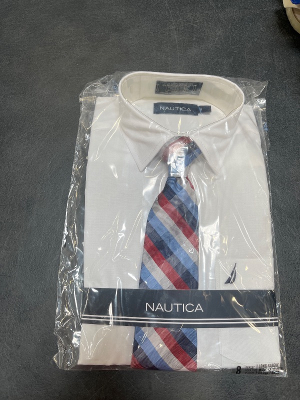 Photo 1 of Nautica Boys' Basic Broadcloth Shirt Tie Set WHITE 8