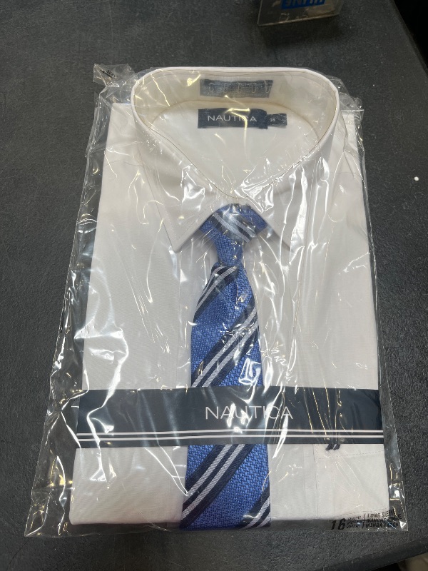Photo 1 of Nautica Boys' Basic Broadcloth Shirt Tie Set WHITE 16