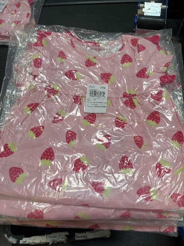Photo 1 of The Children's Place Baby Girls Toddler Ruffle Top 3-Packs Shirt, Rosie Posie, 5T US