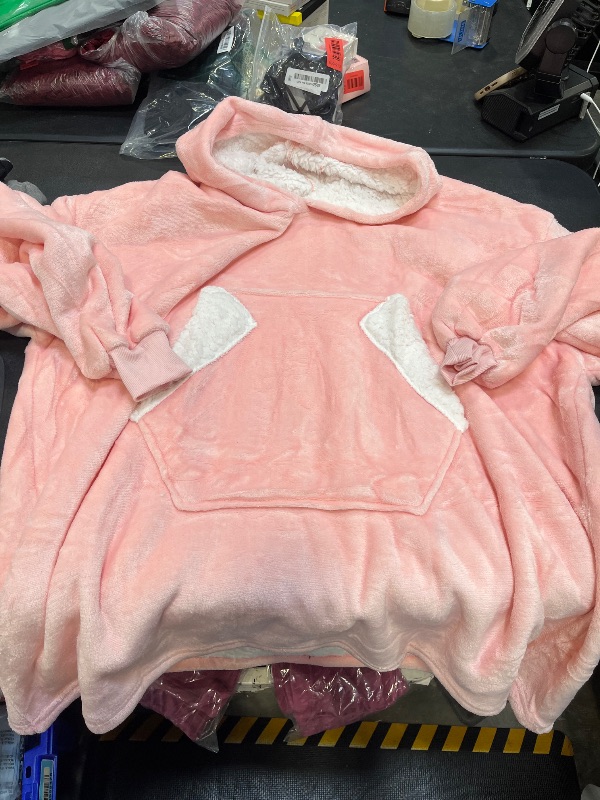 View 2 of Ramees Wearable Blanket Hoodie, Oversized Sherpa Fleece Sweatshirt Blanket with Sleeves and Pockets