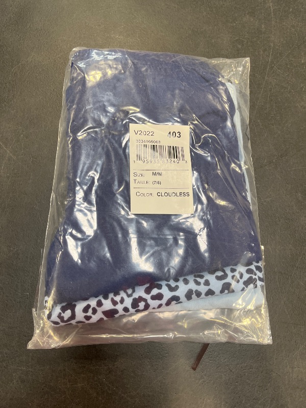 View 2 of The Children's Place Girls Leopard Leggings 3-Pack in Blue | Size Medium (7/8) | Cotton
