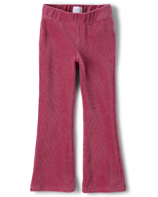 Photo 1 of The Children's Place Girls Stretch Cord Flare Pants in Pink | Size 12 | Cotton/Polyester