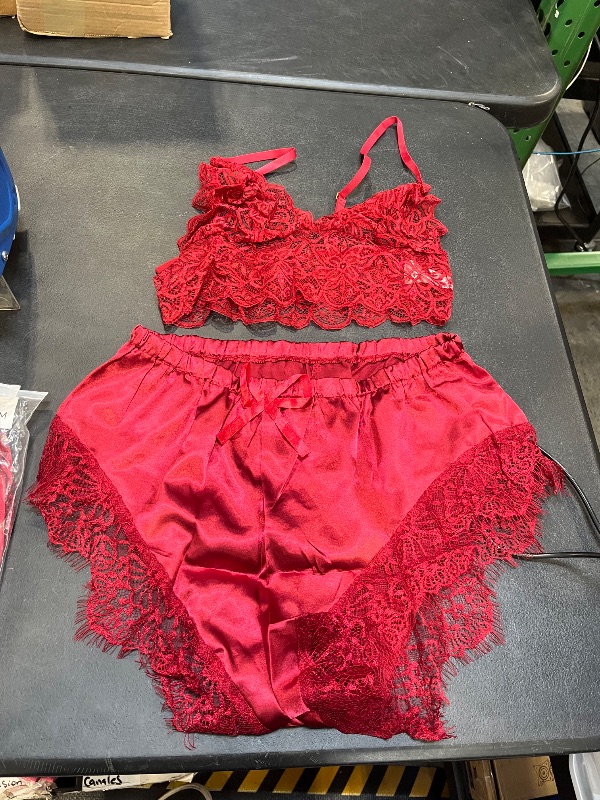 Photo 1 of womens red sleep set size large