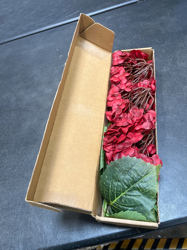 View 2 of Waipfaru Burgundy Hydrangea Artificial Flowers