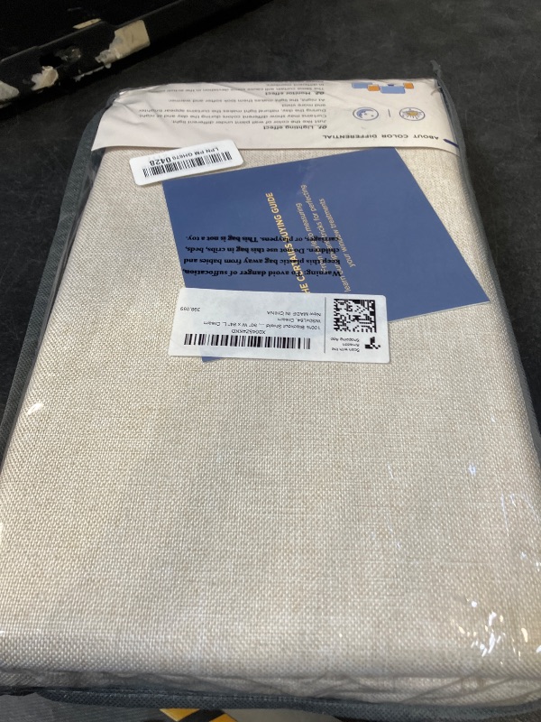 View 2 of Linen Blackout Curtains - 50"W x 84"L, Cream (2 Panels)