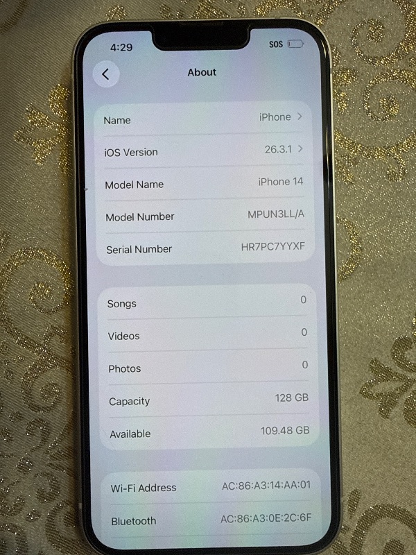 Photo 1 of Apple iPhone 14 128GB Starlight (Renewed)