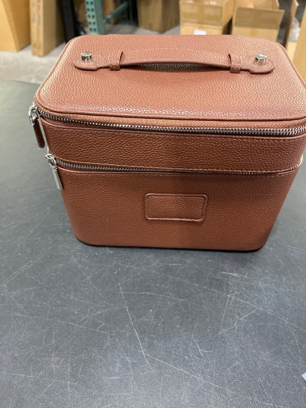 View 2 of idoltimes Leather Makeup Case, Large Travel Cosmetic Organizer