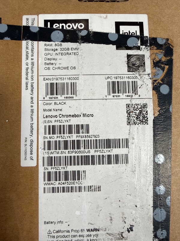 Photo 1 of Lenovo Chromebox 83F90000US Micro PC