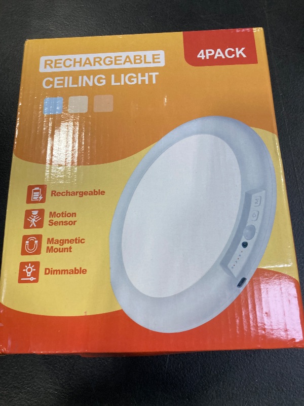 Photo 1 of LNRYY 4-Pack Rechargeable Motion Sensor Ceiling Light