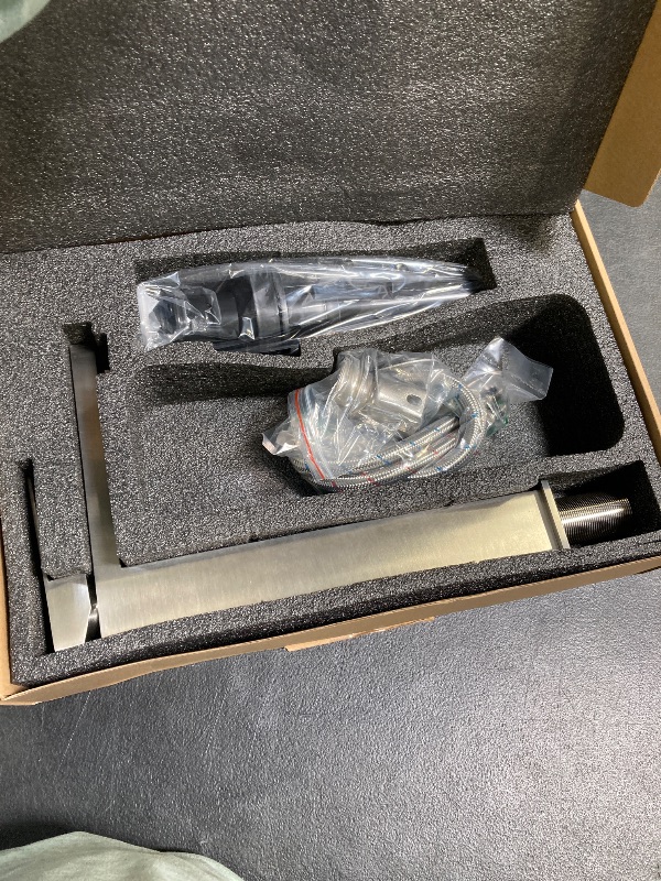 View 3 of KENES Brushed Nickel Tall Vessel Sink Faucet