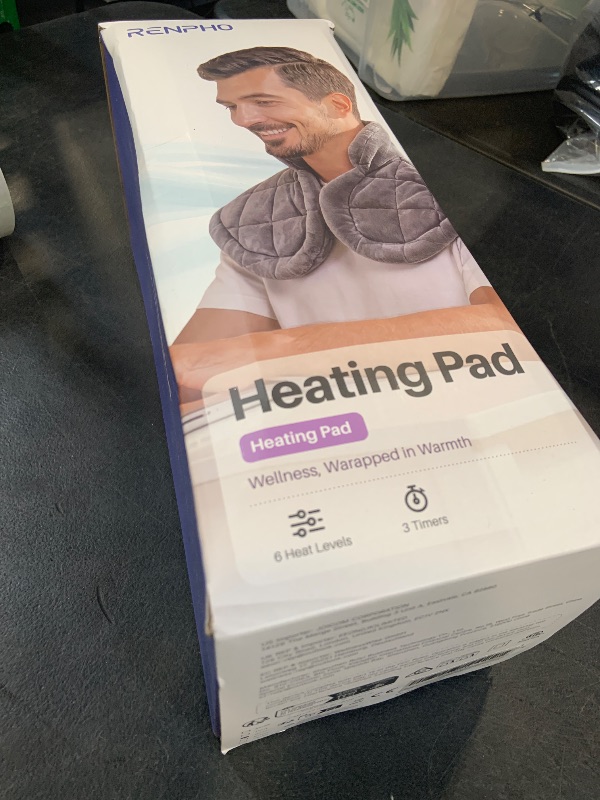 Photo 1 of RENPHO Weighted Heating Pad - Blue, 24 x 33 in