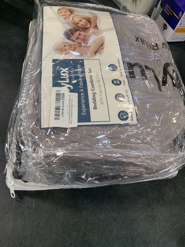Photo 1 of CozyLux King Comforter Set, 3-Piece, Grey