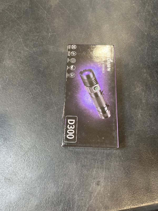 Photo 1 of DARKDAWN UV 395nm Light Flashlight, USB Rechargeable Ultraviolet Blacklight