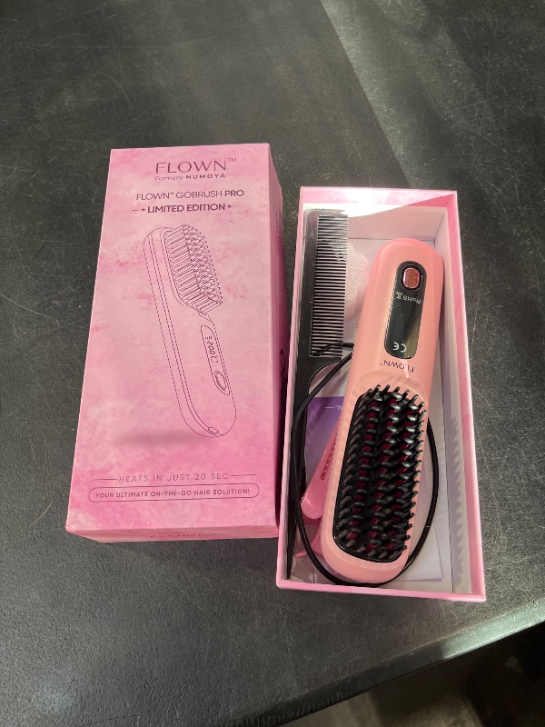 View 2 of Flown® Original Go Brush PRO - No Damage Heat Brush USB-C Charger (Pink)