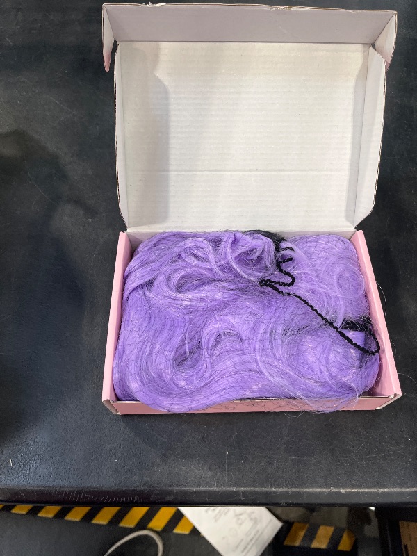 Photo 1 of Miuric Lavender Purple Short Wavy Bob Wig with Bangs