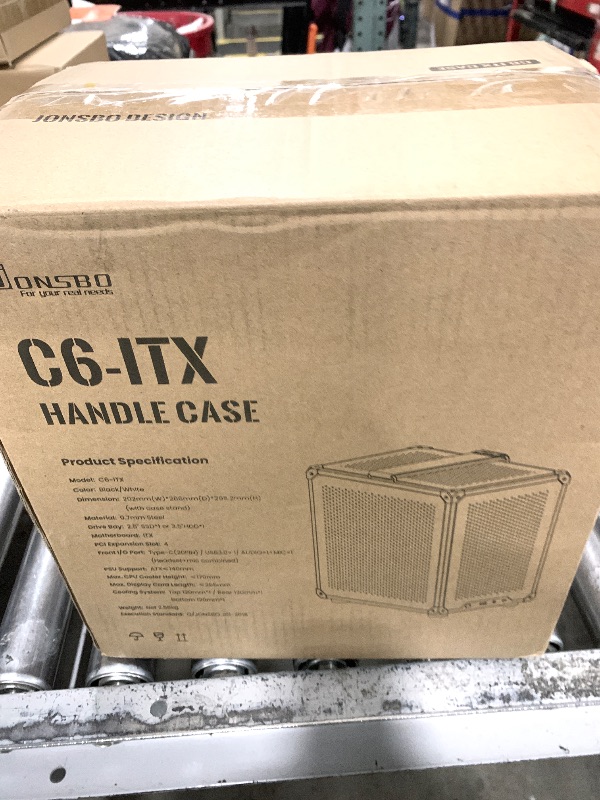 View 2 of JONSBO C6-ITX Black Mini ITX Handled Mesh PC Case, Simple Compact Desktop Chassis, SP MB mini-ITX/Mini-DTX, ATX Power Bite (L140mm Max.), 170mm Tower Cooler,Tool-Free Open SFF Case, Black