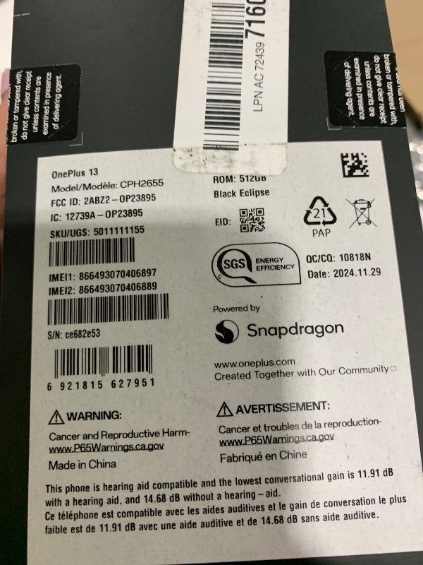 View 5 of OnePlus 13 Smartphone, 16GB RAM, 512GB Storage, Snapdragon 8 Elite, Black 