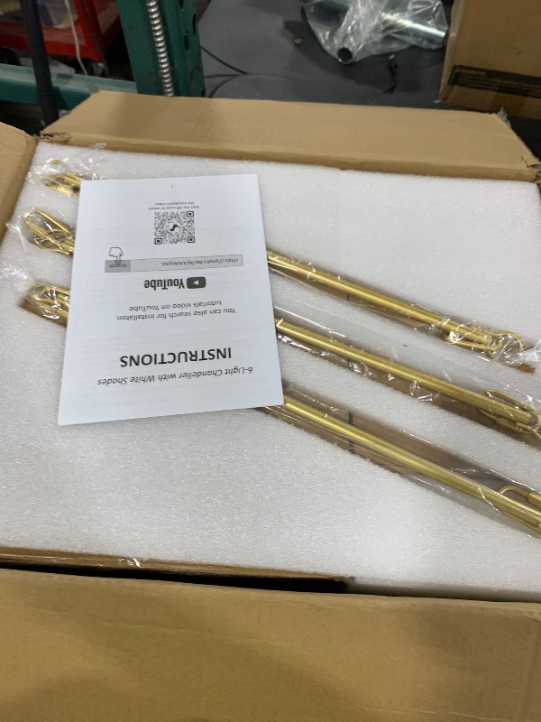 View 3 of Xeruyiwa Gold Farmhouse Chandelier, 6-Light
