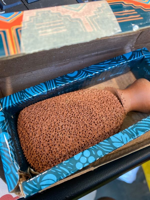 View 3 of [MAJOR DAMAGE] Pumice Stone Foot File - Wooden Pedicure Feet Scrubber with Handle for Callus, Dry, and Dead Skin Removal - Heel Scraper for Feet, Hands, and Body - Foot Filer for Use in Shower