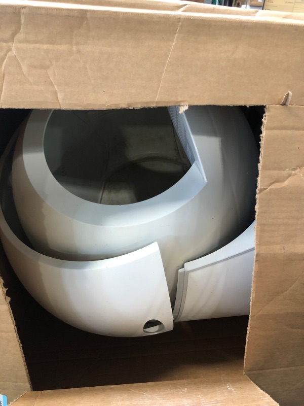 View 3 of *** MISSING POWER CORD ** Cleanpethome Self-Cleaning Cat Litter Box - White, APP Control