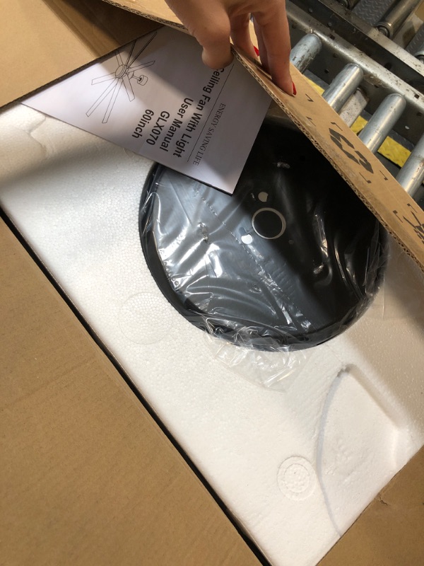 View 3 of *** Missing controller *** Ohniyou 60" Black Ceiling Fan with Dimmable LED Light
