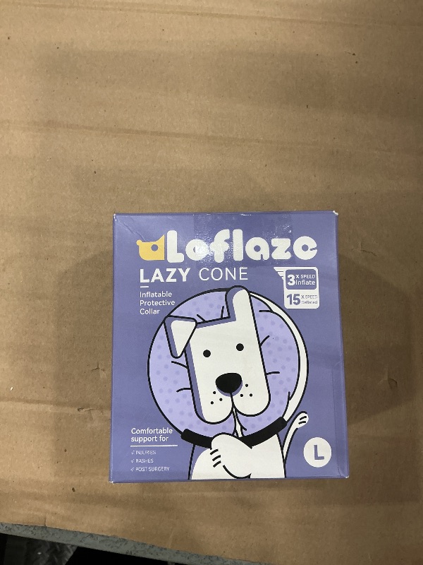 Photo 1 of Loflaze Soft Inflatable Dog Cone Collar - Grey, L