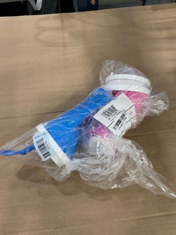 Photo 1 of 2PCS 500ML Slushie Maker Cup, DIY Magic Slushy Maker Squeeze Cup,Smoothie Squeeze Cup for Juices, Milk and Ice Cream Make, Double Layer Silicone Slushie Cup with Straw,Gifts for Family(Pink+Blue)