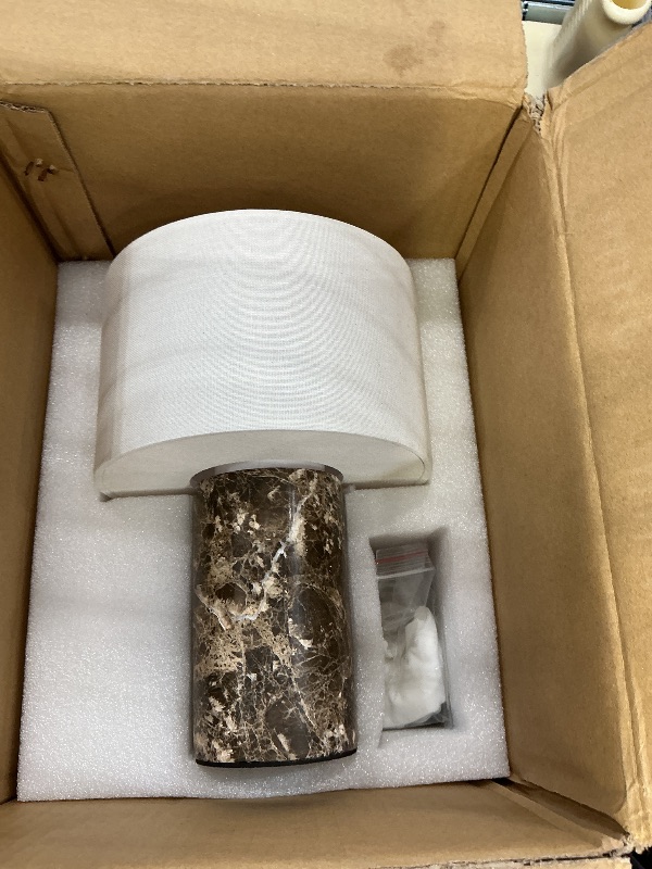 Photo 1 of YMXYJM Marble Table Lamp, Rechargeable Touch Lamp, Dark Brown