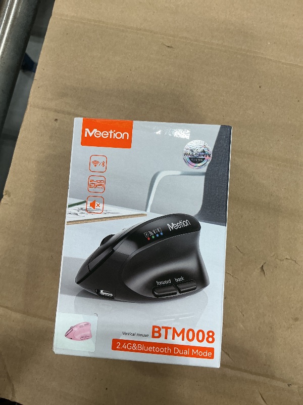 Photo 1 of MEETION Ergonomic Wireless Vertical Mouse - Pink