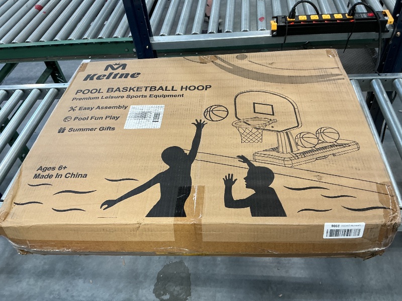 Photo 1 of Solar Pool Basketball Hoop with Lights, 34"x34"x42.2" Oversized Swimming Pool Toys with 2 Balls/Pump for Poolside Water Basketball Game, High Brightness LED Poolside Basketball Hoop for Kids & Adults