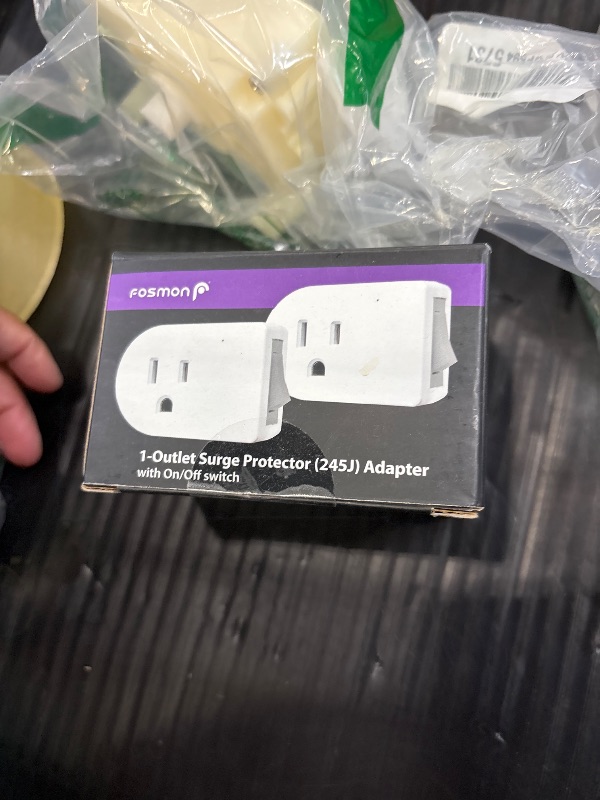 Photo 1 of Fosmon 2-Pack Single Outlet Surge Protector with On/Off Switch, White