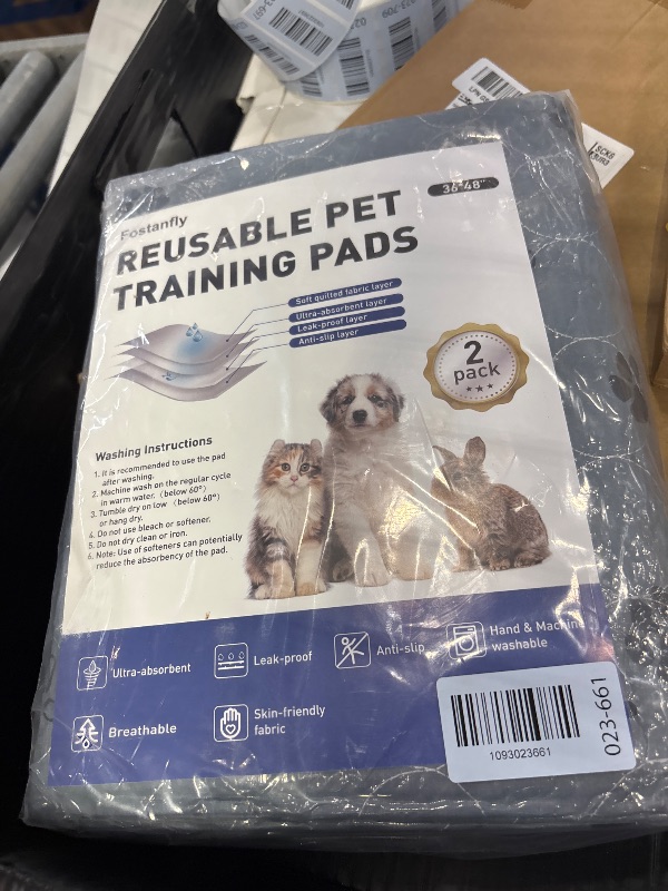 Photo 1 of Fostanfly Washable Pee Pads for Dogs, Ultra-Absorbent, 36"x48"-2 Pack, Gray