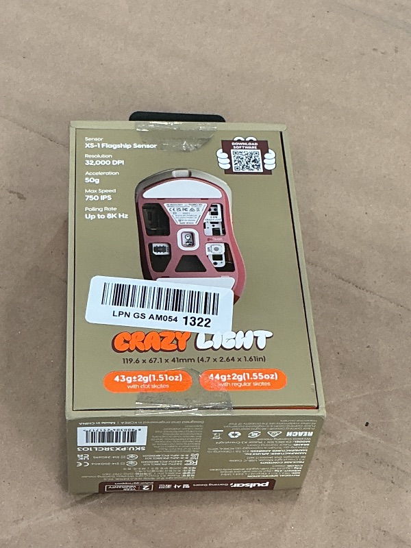 Photo 1 of Pulsar Gaming Gears X3 Crazylight Wireless Gaming Mouse, Mini, Desert