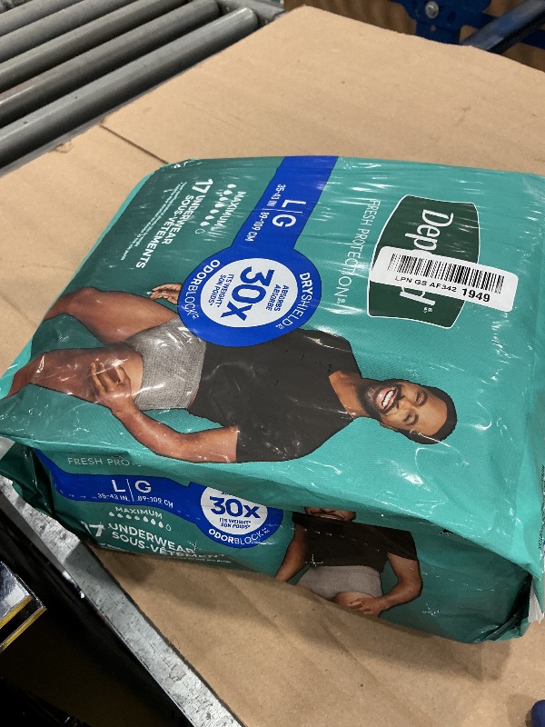 Photo 1 of Depend Fresh Protection Men's Large Incontinence Underwear (17 Count)