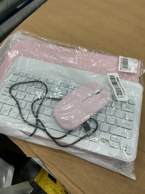 Photo 1 of Case Keyboard for Samsung Galaxy Tab S10+ Plus / S9 FE+ Plus / S9+ Plus / S8+ Plus / S7 FE / S7+ Plus 12.4 inch - 7 Color Rainbow Backlit Magnetic Keyboard with S Pen Holder with Mouse - Pink